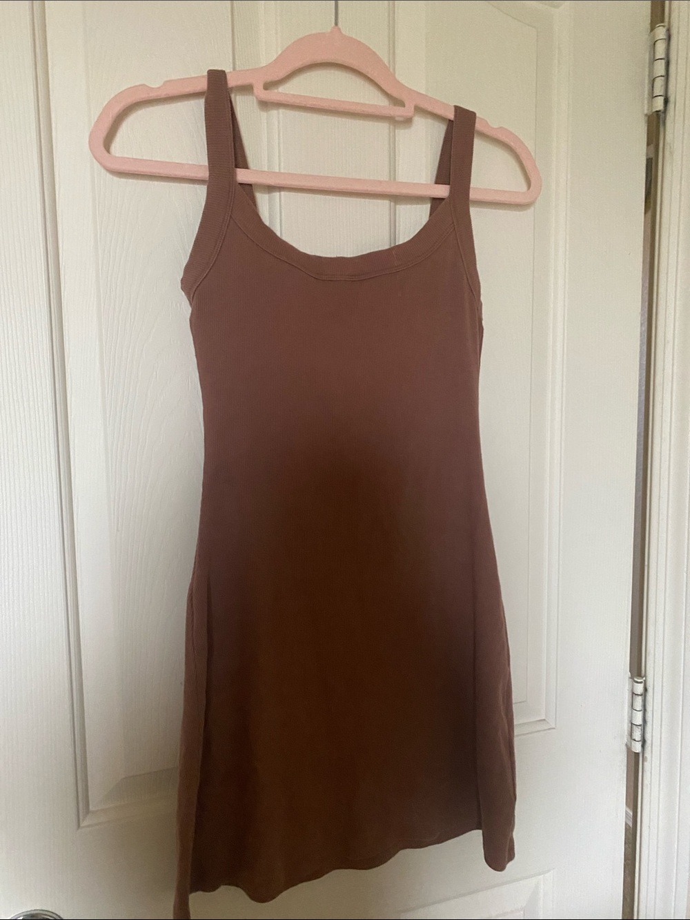 Bra free Brown Tank Dress - Minimal A-Line Dress